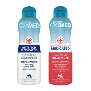 Sữa Tắm & Dầu Xả Trị Viêm Da & Cấp Ẩm Cho Chó Mèo Tropiclean Oxymed 592ml (Mỹ)