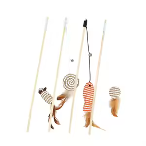 Alternative view of Cần Câu Mèo Que Gỗ Đính Thú