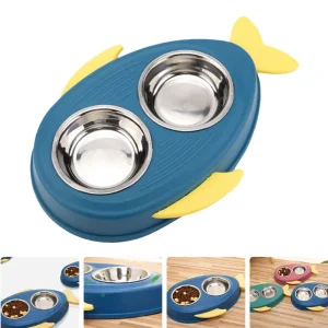Bát Ăn Đôi Cho Chó Mèo Hình Cá
