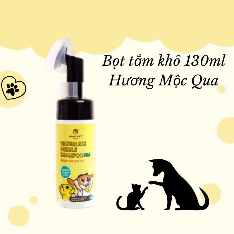Bọt Tắm Khô Cho Chó Mèo Hana Pet Mini 130ml - Ảnh 6