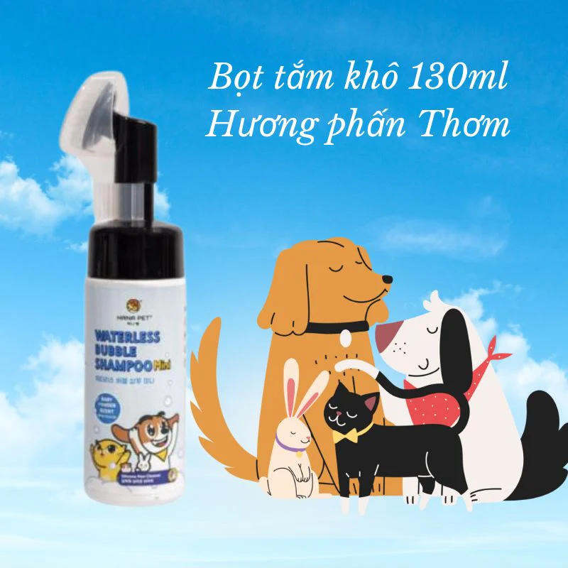 Bọt Tắm Khô Cho Chó Mèo Hana Pet Mini 130ml - Ảnh 2