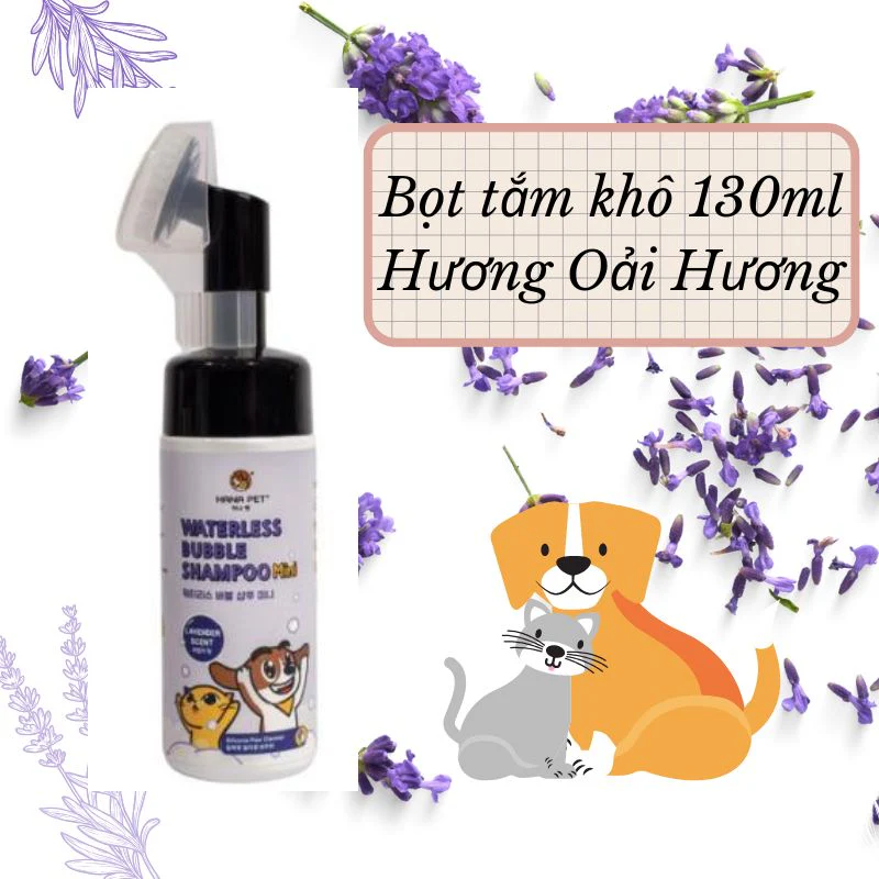 Bọt Tắm Khô Cho Chó Mèo Hana Pet Mini 130ml - Ảnh 3