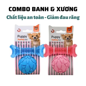 Đồ Chơi Cho Chó Set Xương & Banh Cao Su FOFOS