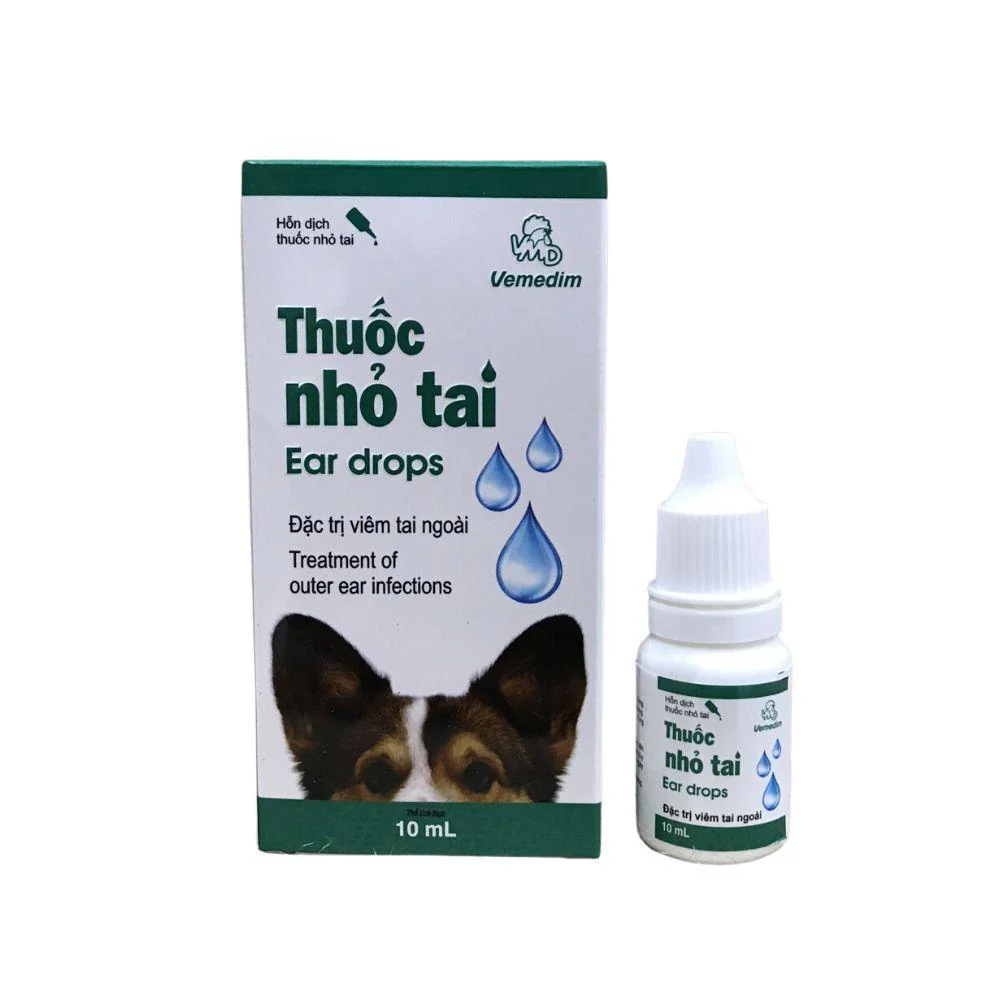 Nhỏ Tai Chó Mèo Viêm Tai Ngoài Vemedim 10ml