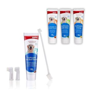 Set Kem Đánh Răng Cho Chó Kèm Bàn Chải Bioline
