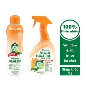 Sữa Tắm & Xịt Trị Ve, Bọ Chét Cho Chó Tropiclean Natural Flea & Tick