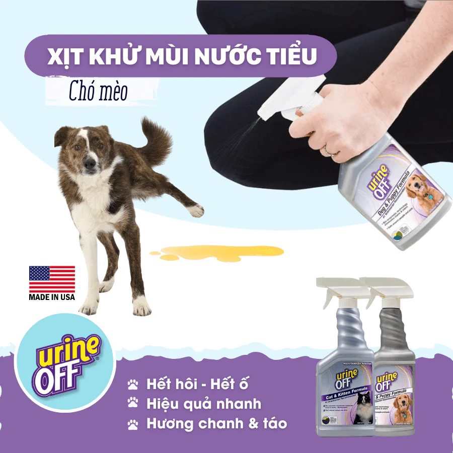 Xịt Khử Mùi Nước Tiểu, Chất Thải Cho CHÓ Urine Off (Mỹ) - Ảnh 2