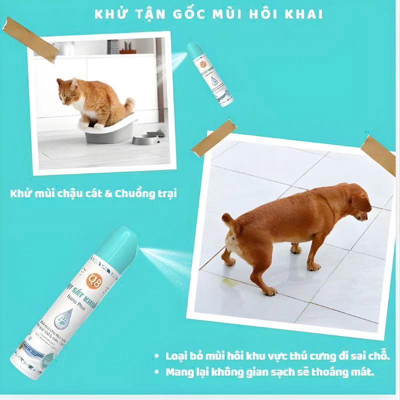 Xịt Sát Khuẩn Khử Mùi Chó Mèo Nano Plus Q8 300ml - Ảnh 4