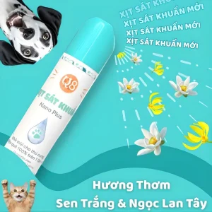 Xịt Sát Khuẩn Khử Mùi Chó Mèo Nano Plus Q8 300ml
